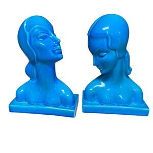 Blue Ceramic Bust Sculptures